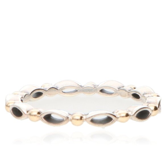 PANDORA Silver 14k Gold Always Forever Open Two Tone Ring Size 58/8.5 - Picture 1 of 2